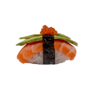 Нігірі з лососем та червоною ікрою