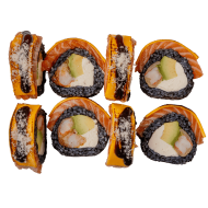 Сирний рол з лососем і креветкою темпура