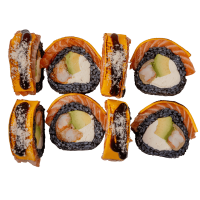 Сирний рол з лососем і креветкою темпура